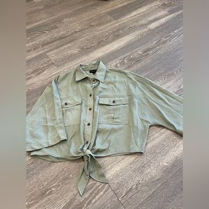 Who What Wear tie front button down top!